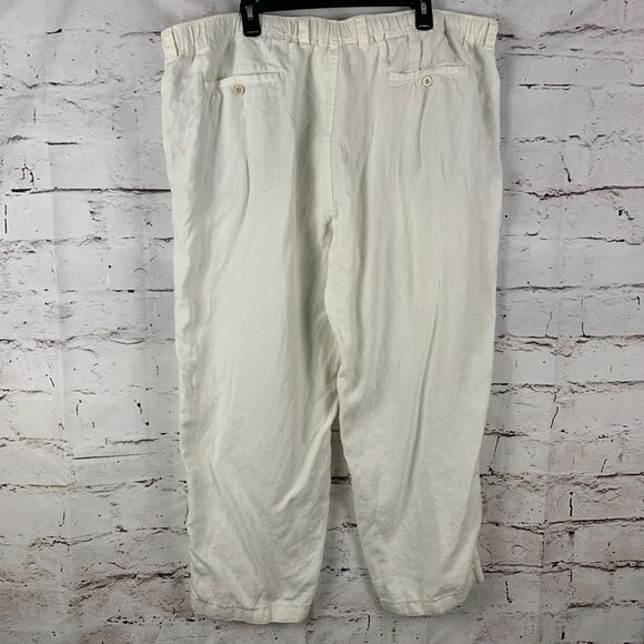 Tommy Bahama Relax Men's 2XB 100% Linen Cargo Pants Cream Beige Beach Vacation - Picture 2 of 7